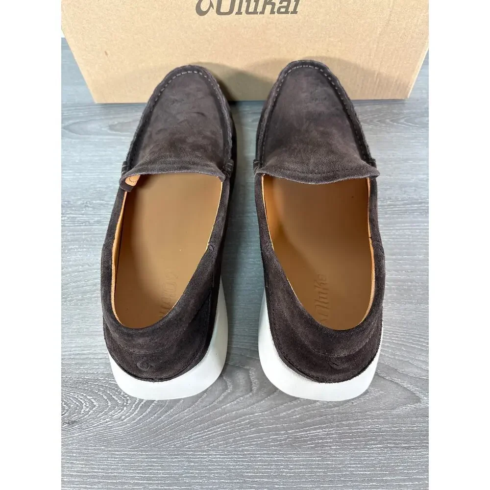 OluKai‎ Ka'A Loafer Dark Wood (Brown) Slip-on Men's Size 9 EU 42- EUC